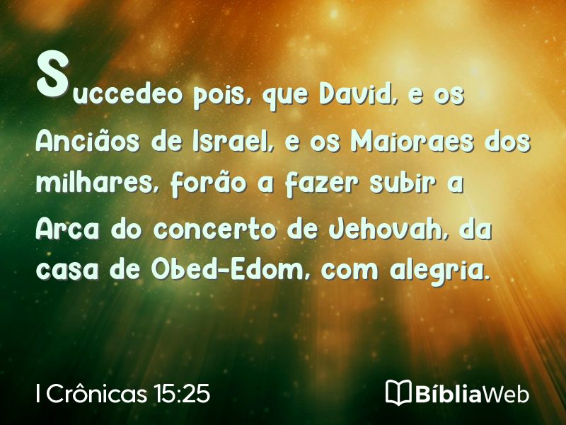 I Crônicas 15:25 em imagem para compartilhar