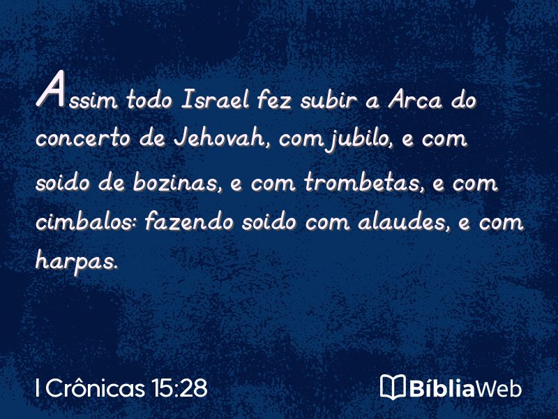 I Crônicas 15:28 em imagem para compartilhar