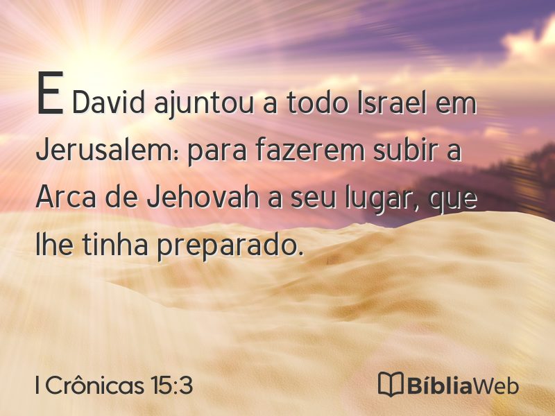 I Crônicas 15:3 em imagem para compartilhar