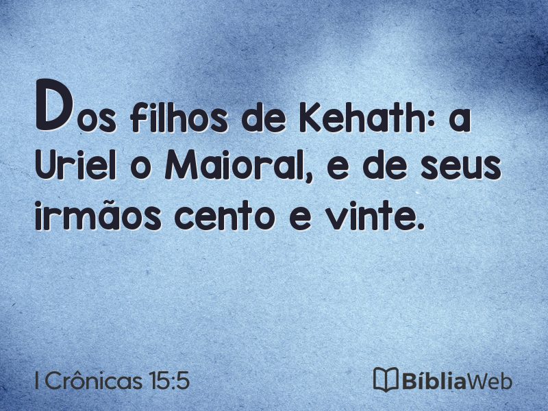 I Crônicas 15:5 em imagem para compartilhar