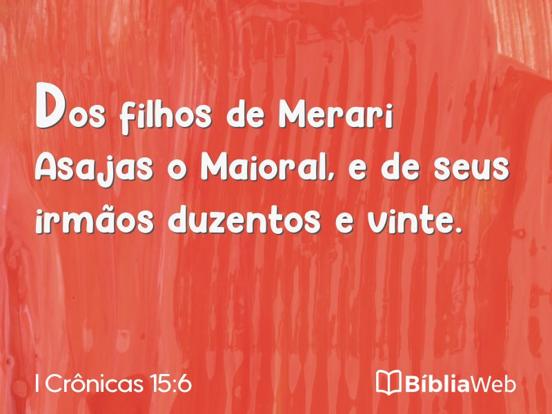 I Crônicas 15:6 em imagem para compartilhar