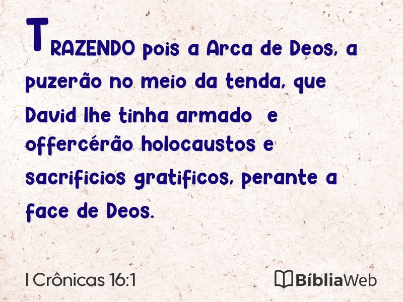 I Crônicas 16:1 em imagem para compartilhar