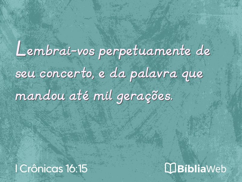I Crônicas 16:15 em imagem para compartilhar