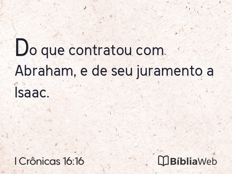 I Crônicas 16:16 em imagem para compartilhar