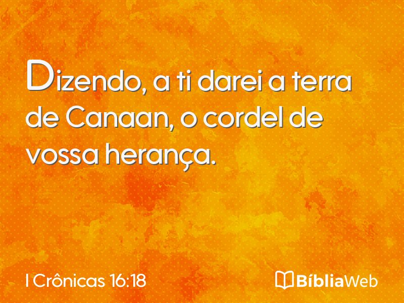 I Crônicas 16:18 em imagem para compartilhar