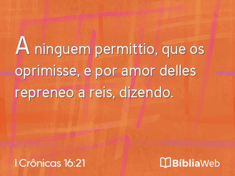 I Crônicas 16:21 em imagem para compartilhar