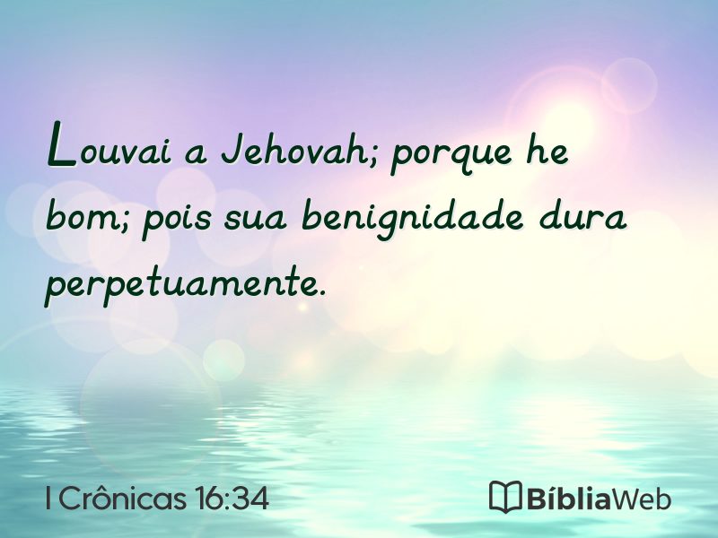 I Crônicas 16:34 em imagem para compartilhar
