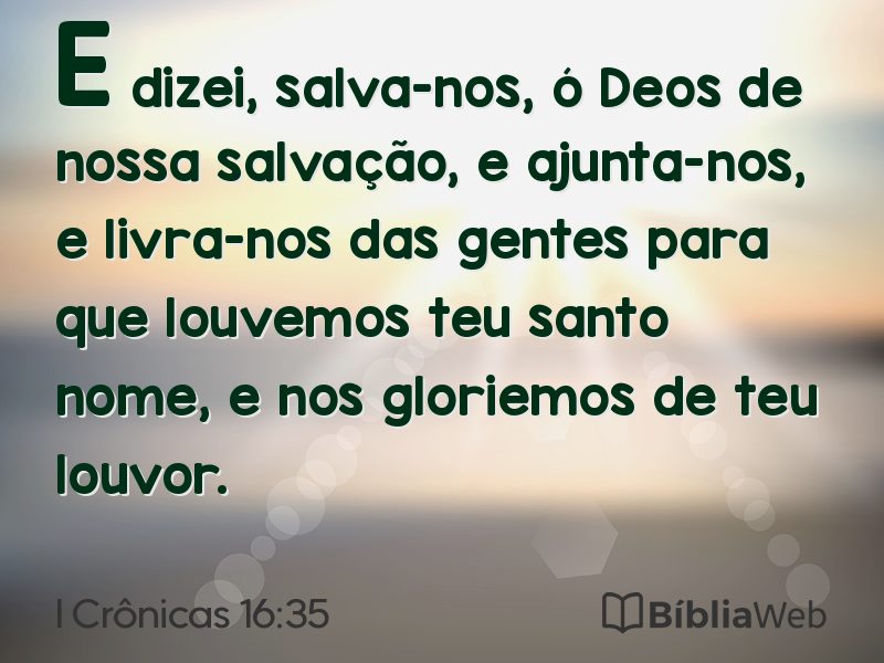 I Crônicas 16:35 em imagem para compartilhar