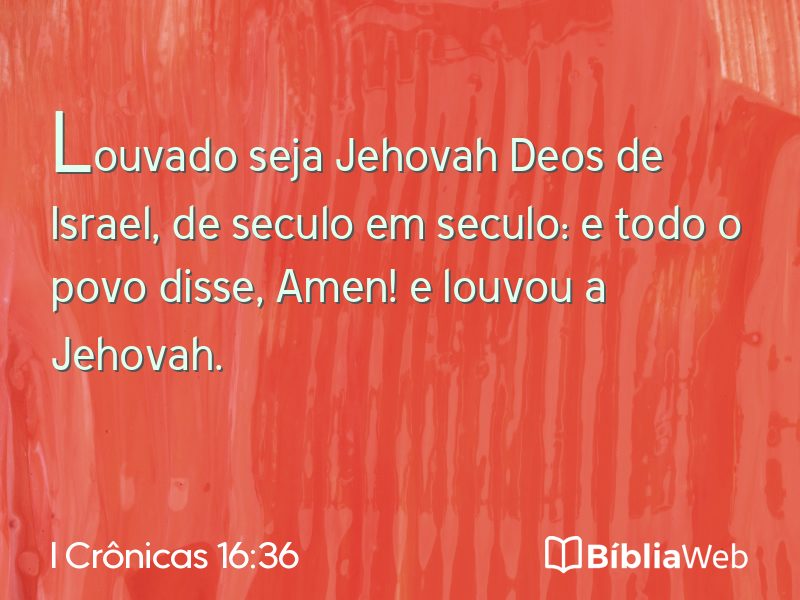 I Crônicas 16:36 em imagem para compartilhar