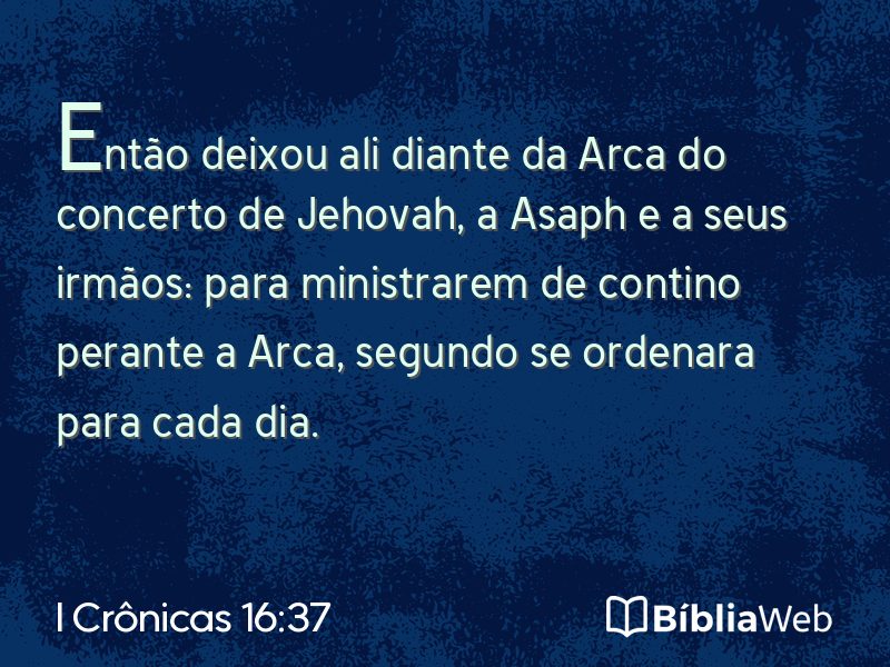 I Crônicas 16:37 em imagem para compartilhar