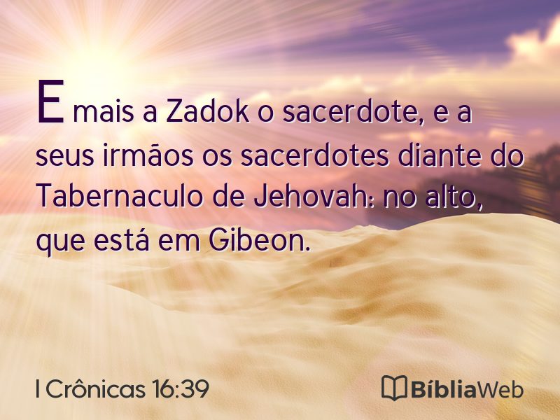 I Crônicas 16:39 em imagem para compartilhar