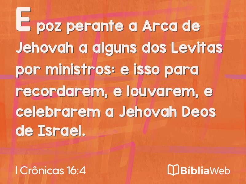 I Crônicas 16:4 em imagem para compartilhar