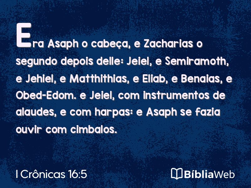 I Crônicas 16:5 em imagem para compartilhar