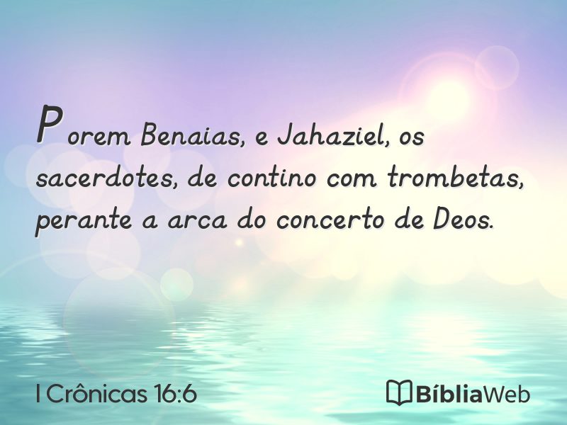 I Crônicas 16:6 em imagem para compartilhar