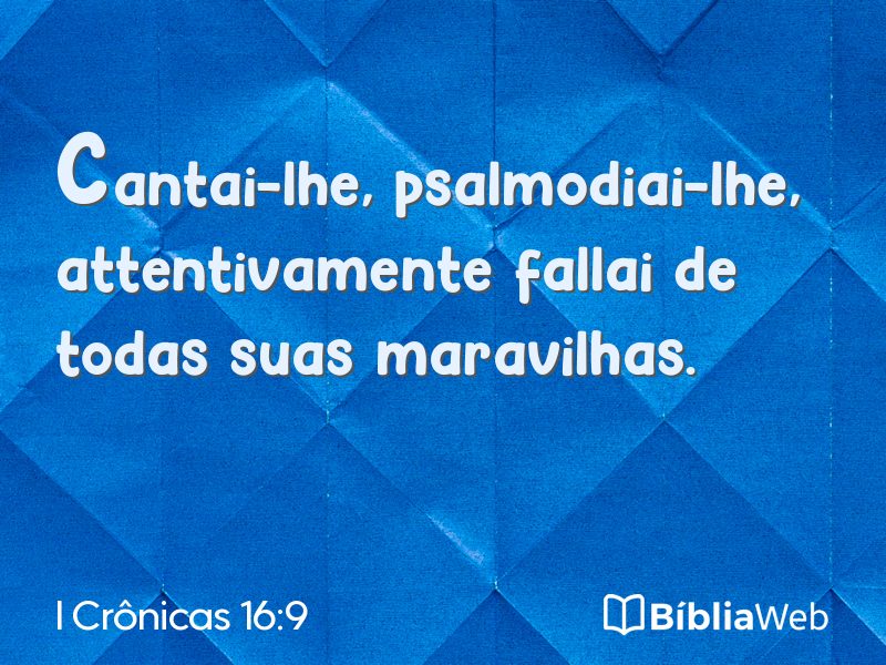 I Crônicas 16:9 em imagem para compartilhar
