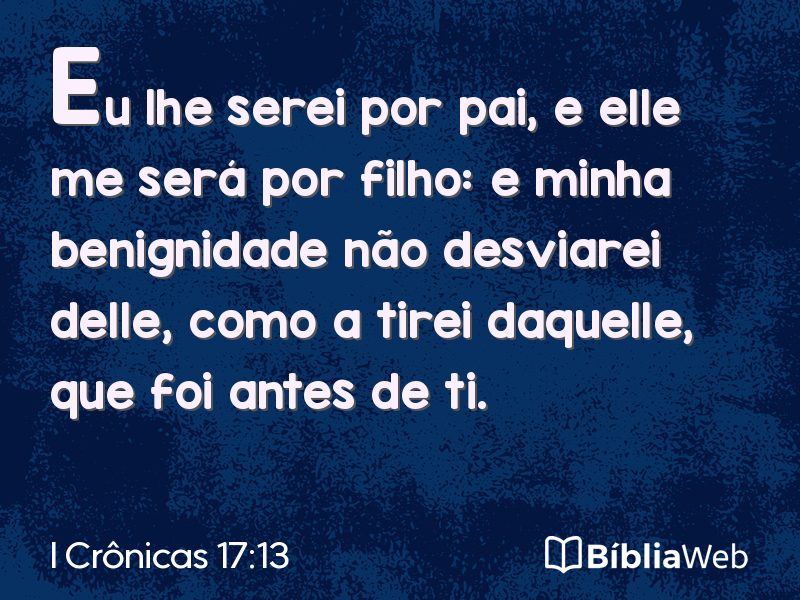 I Crônicas 17:13 em imagem para compartilhar
