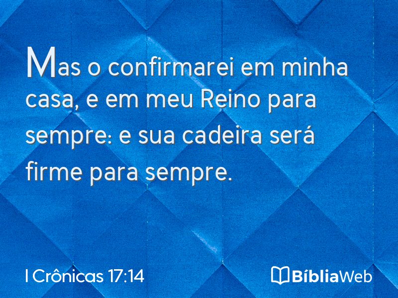 I Crônicas 17:14 em imagem para compartilhar