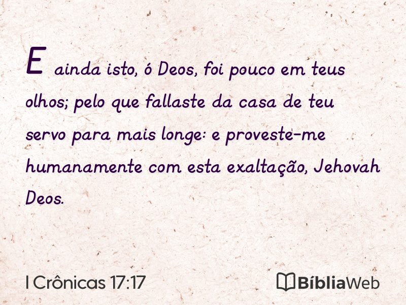 I Crônicas 17:17 em imagem para compartilhar