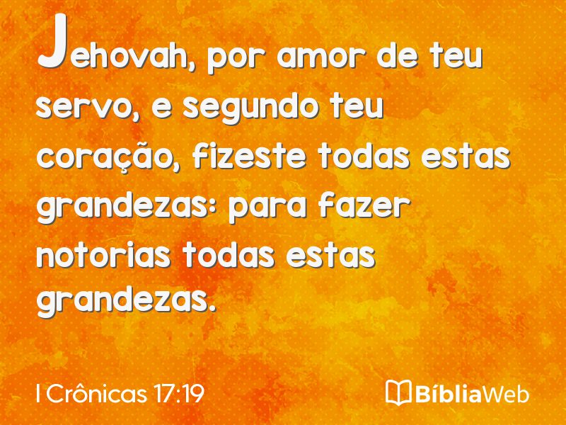 I Crônicas 17:19 em imagem para compartilhar