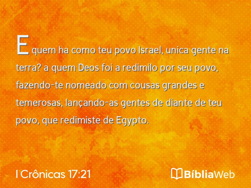 I Crônicas 17:21 em imagem para compartilhar