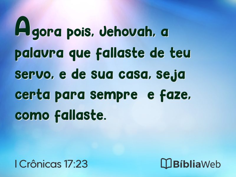 I Crônicas 17:23 em imagem para compartilhar
