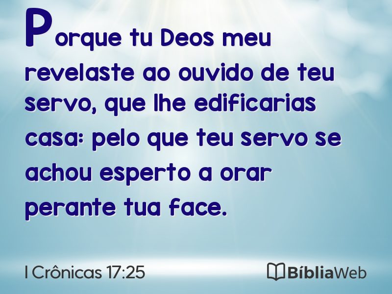 I Crônicas 17:25 em imagem para compartilhar