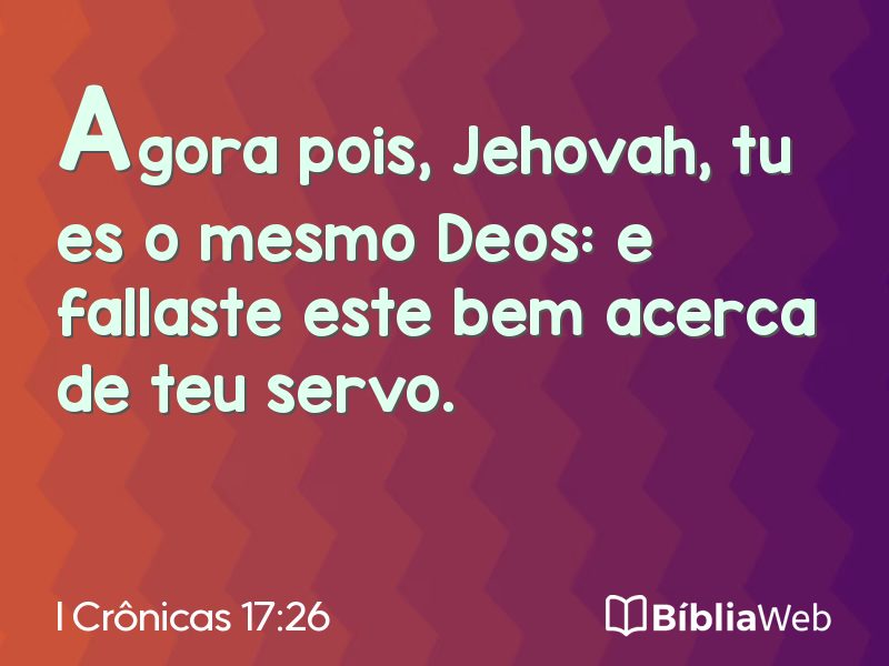I Crônicas 17:26 em imagem para compartilhar