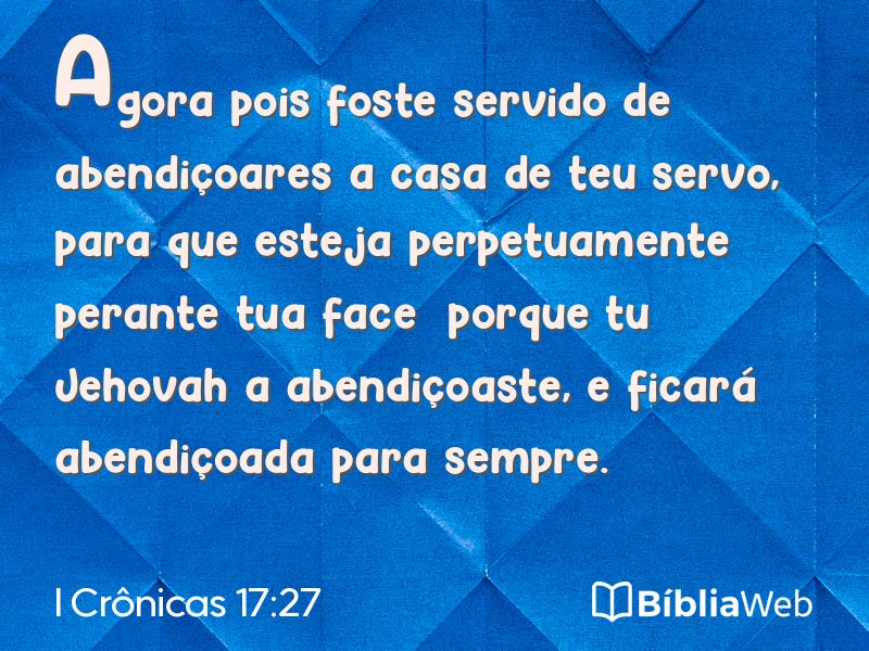 I Crônicas 17:27 em imagem para compartilhar