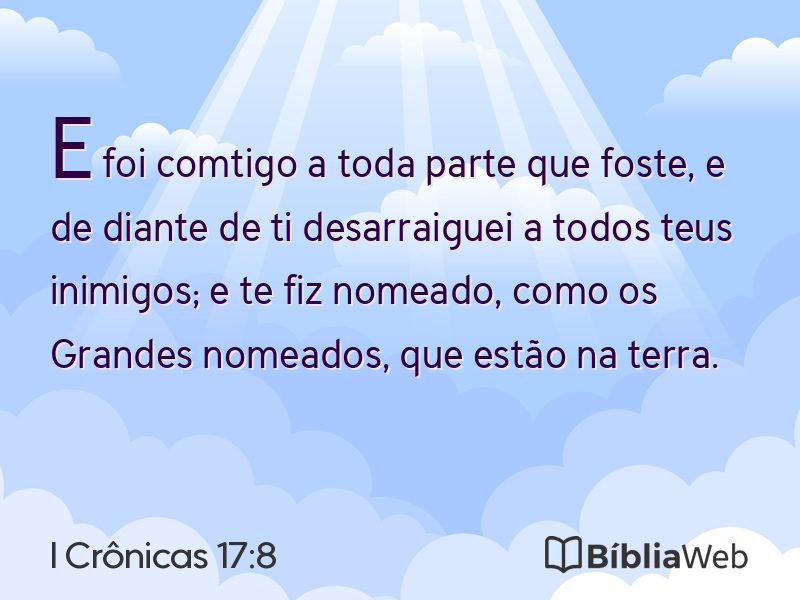 I Crônicas 17:8 em imagem para compartilhar