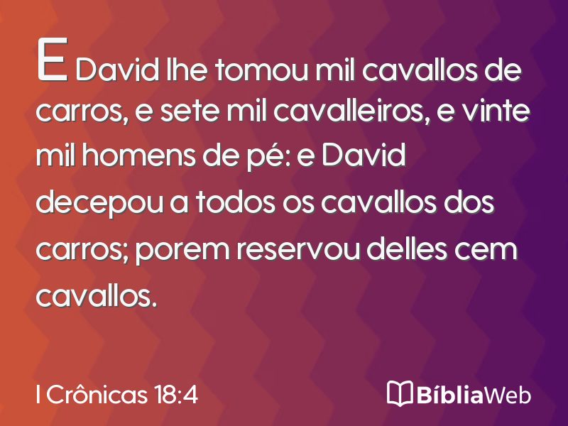 I Crônicas 18:4 em imagem para compartilhar