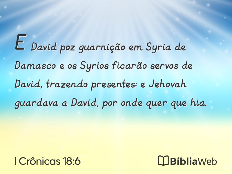 I Crônicas 18:6 em imagem para compartilhar