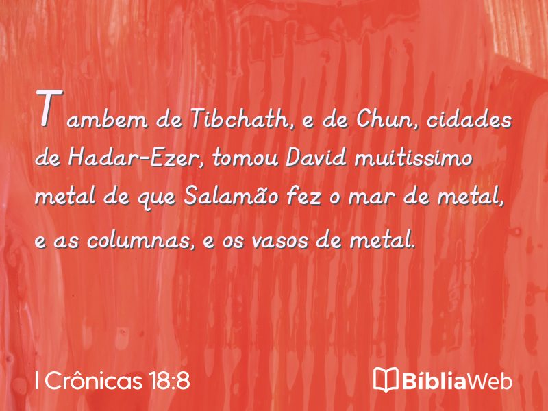 I Crônicas 18:8 em imagem para compartilhar