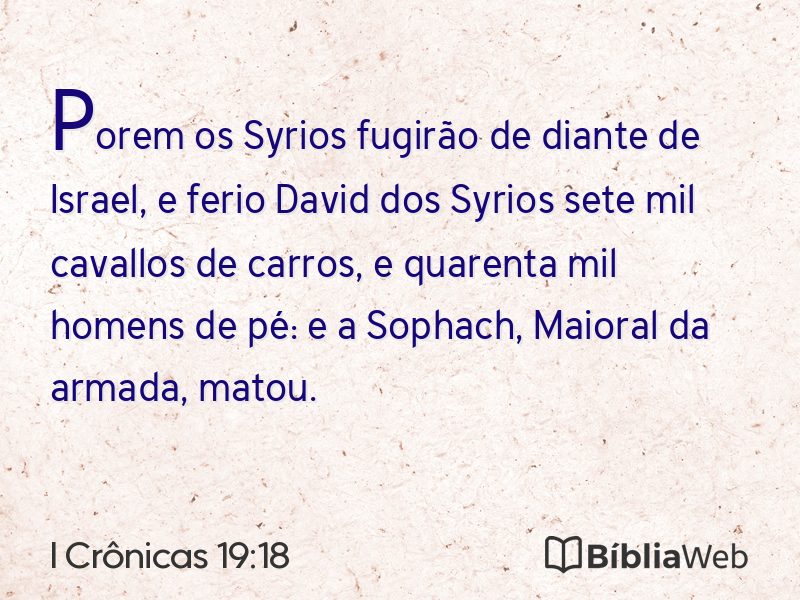 I Crônicas 19:18 em imagem para compartilhar