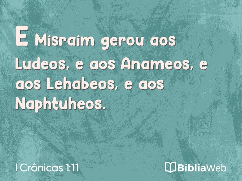 I Crônicas 1:11 em imagem para compartilhar