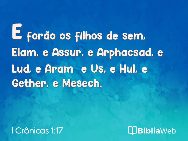 I Crônicas 1:17 em imagem para compartilhar