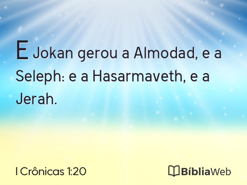 I Crônicas 1:20 em imagem para compartilhar