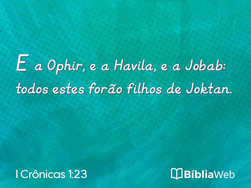 I Crônicas 1:23 em imagem para compartilhar