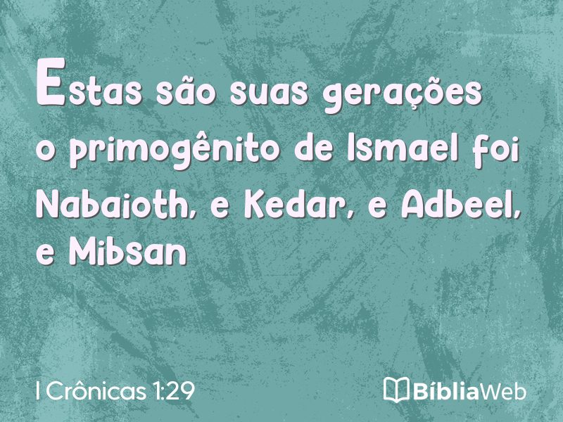 I Crônicas 1:29 em imagem para compartilhar