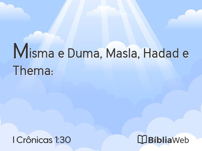 I Crônicas 1:30 em imagem para compartilhar