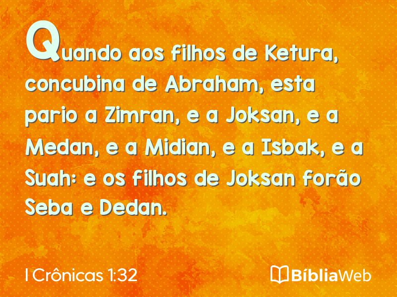 I Crônicas 1:32 em imagem para compartilhar