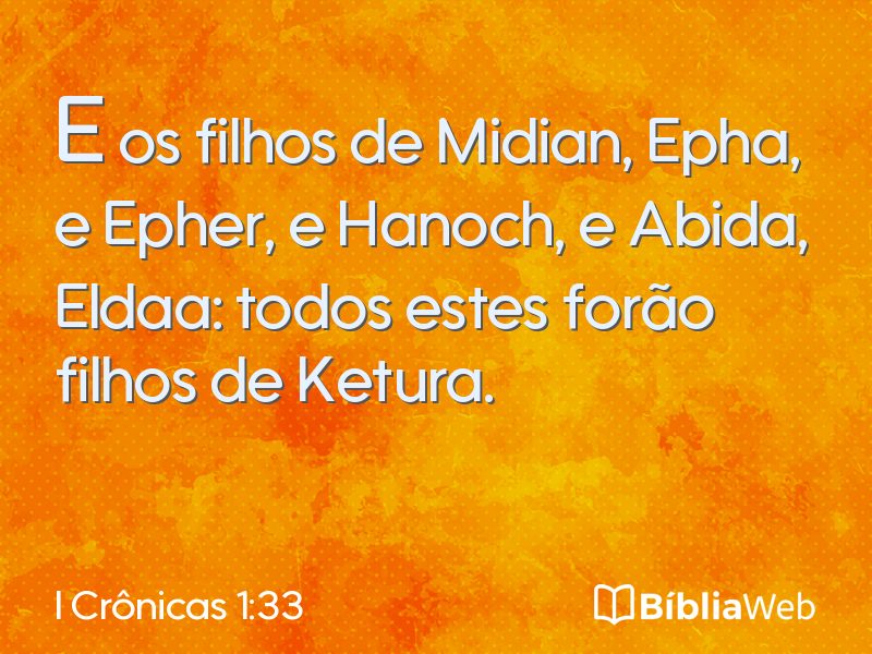 I Crônicas 1:33 em imagem para compartilhar
