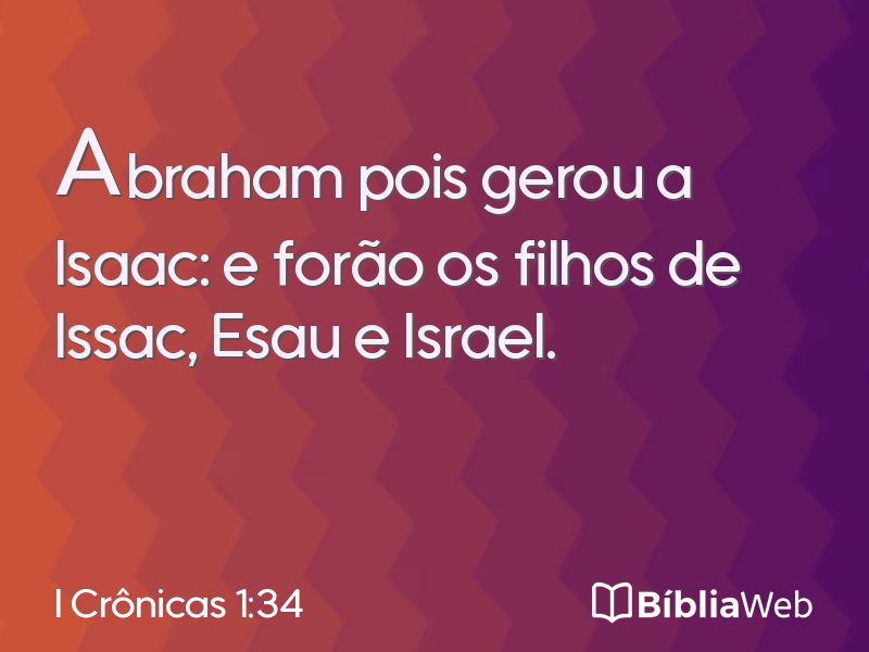 I Crônicas 1:34 em imagem para compartilhar
