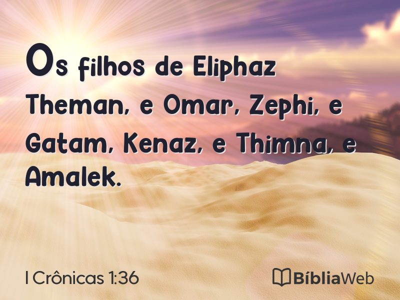 I Crônicas 1:36 em imagem para compartilhar
