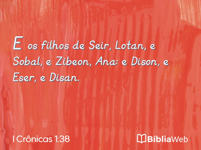 I Crônicas 1:38 em imagem para compartilhar