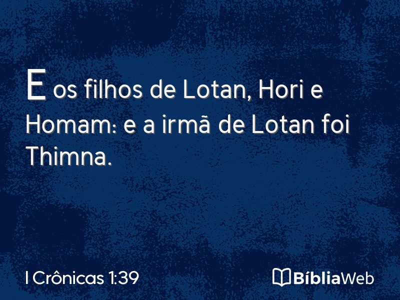 I Crônicas 1:39 em imagem para compartilhar