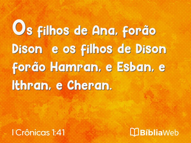 I Crônicas 1:41 em imagem para compartilhar