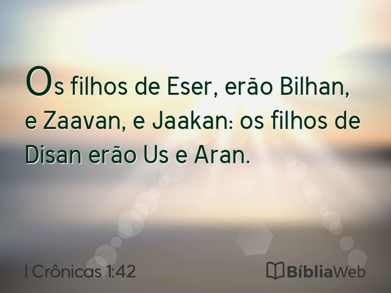 I Crônicas 1:42 em imagem para compartilhar