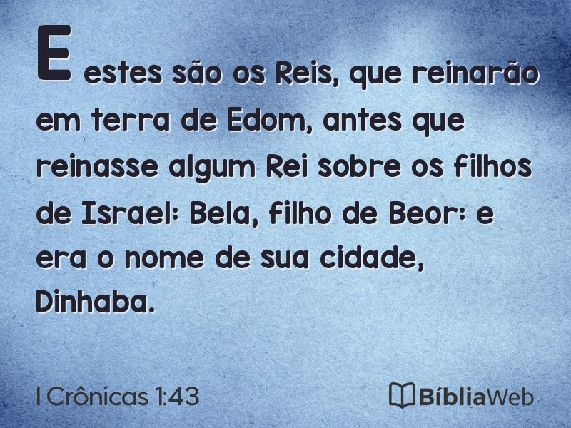 I Crônicas 1:43 em imagem para compartilhar
