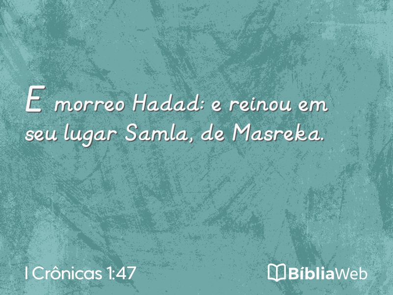 I Crônicas 1:47 em imagem para compartilhar