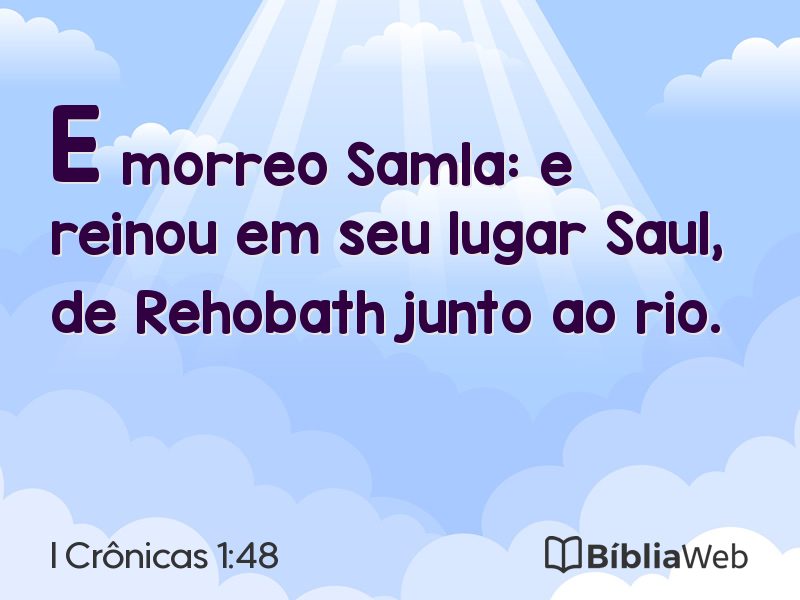 I Crônicas 1:48 em imagem para compartilhar